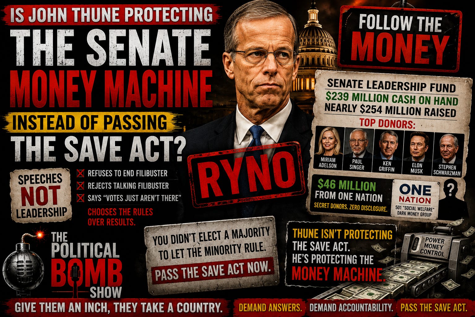 Is John Thune Protecting the Senate Money Machine Instead of Passing the SAVE Act? episode artwork