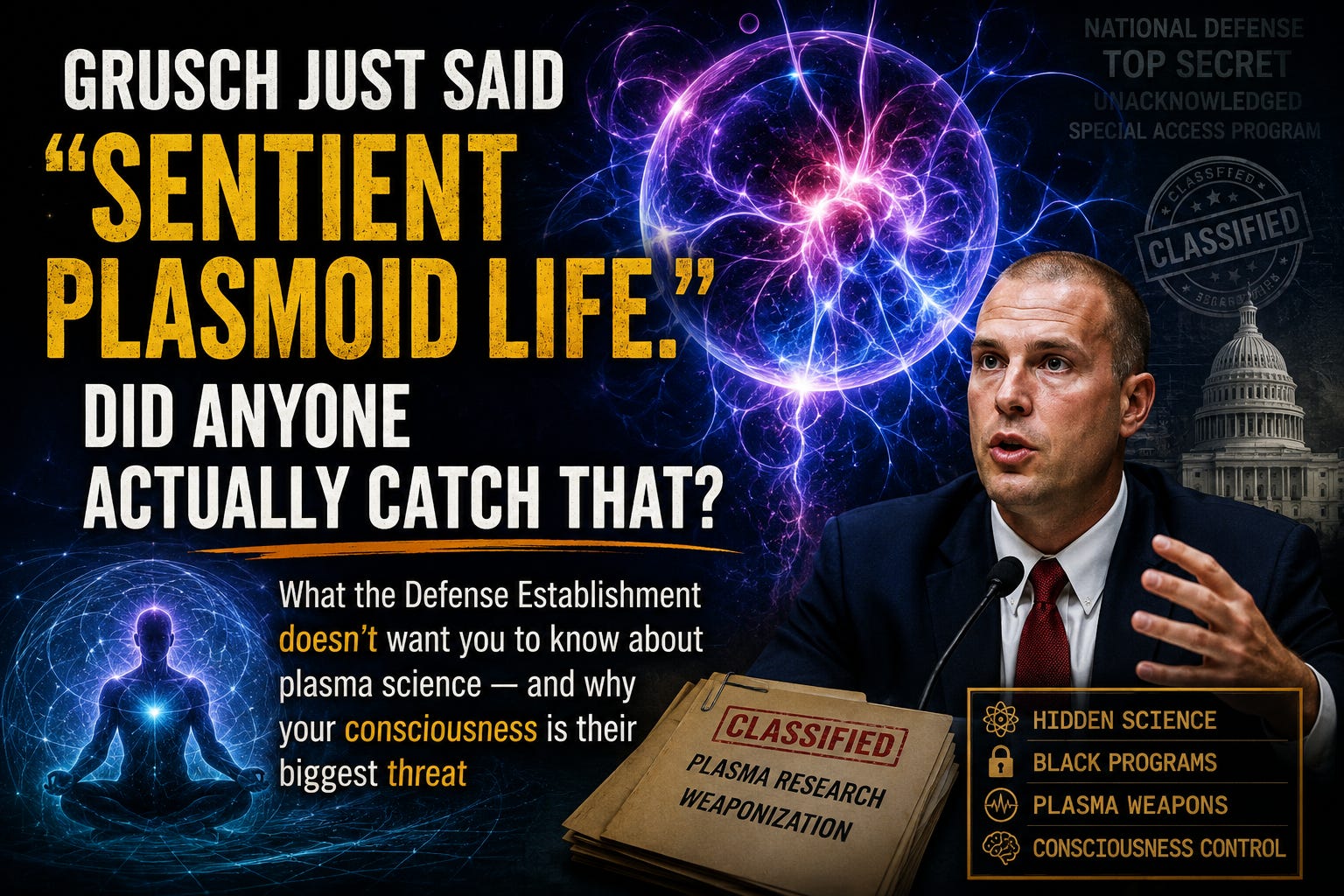 Grusch Just Said "Sentient Plasmoid Life." Did Anyone Actually Catch That? episode artwork