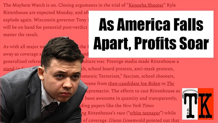 Cover image for Listen to This Article: As America Falls Apart, Profits Soar