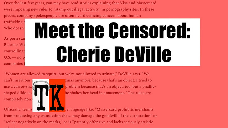 Listen to This Article -- Meet the Censored: Cherie DeVille