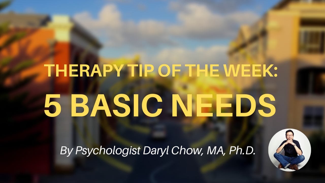 #13. Therapy Tip of the Week: 5 Basic Needs