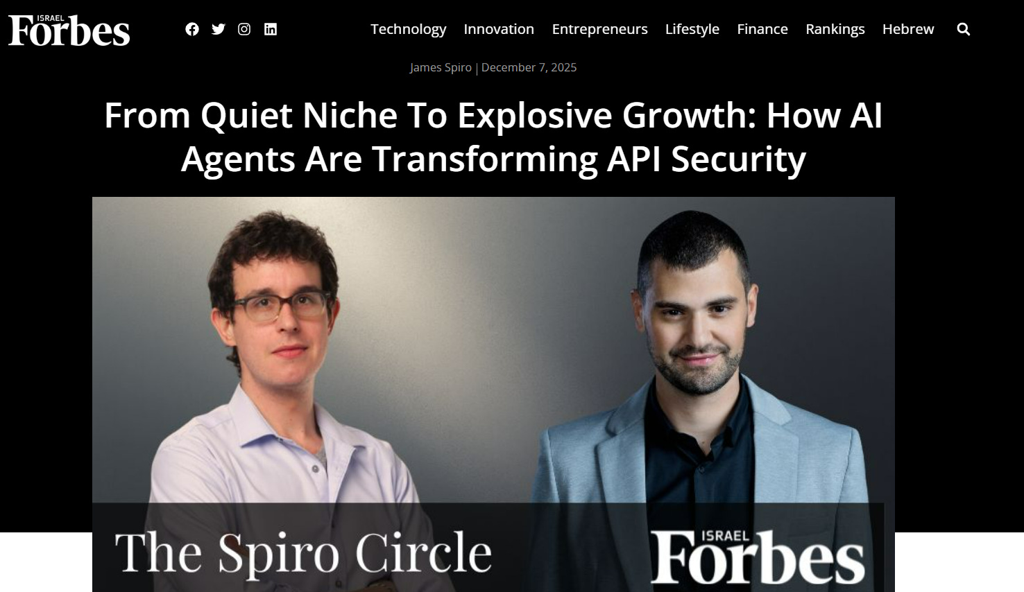 The Spiro Circle and Forbes: How AI Agents Are Transforming API Security - #0030, Roey Eliyahu The Spiro Circle and Forbes: How AI Agents Are Transforming API Security - #0030, Roey Eliyahu