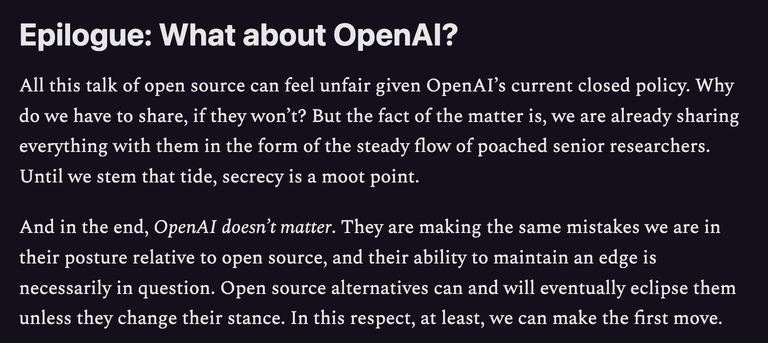 No Moat: Closed AI gets its Open Source wakeup call — ft. Simon Willison