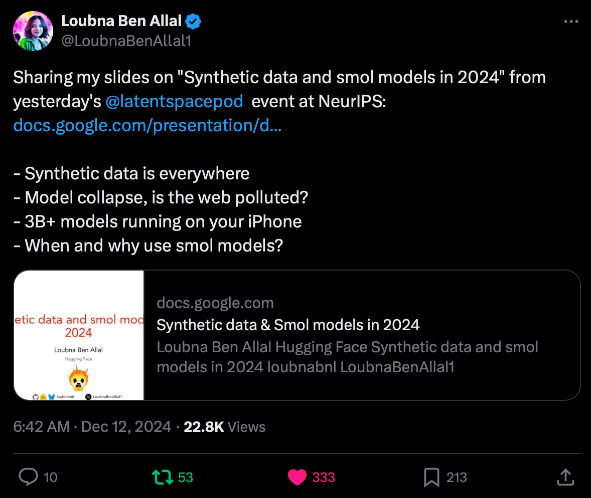 2024 in Synthetic Data and Smol Models [LS Live @ NeurIPS]