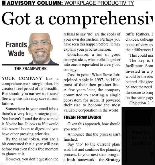 Think You Need a Comprehensive Strategy? Maybe Not.