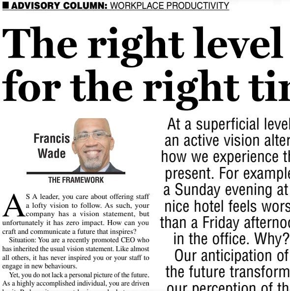 Transforming Vision Statements: Choosing the Right Vision for the Right Time