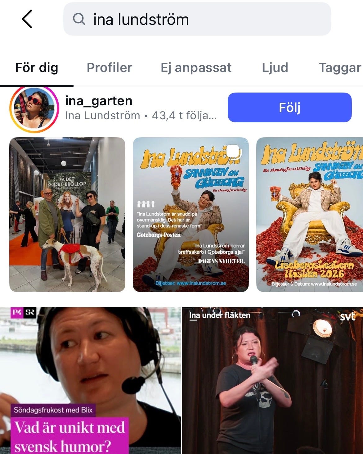 Vet du inte vem Ina Lundström är?