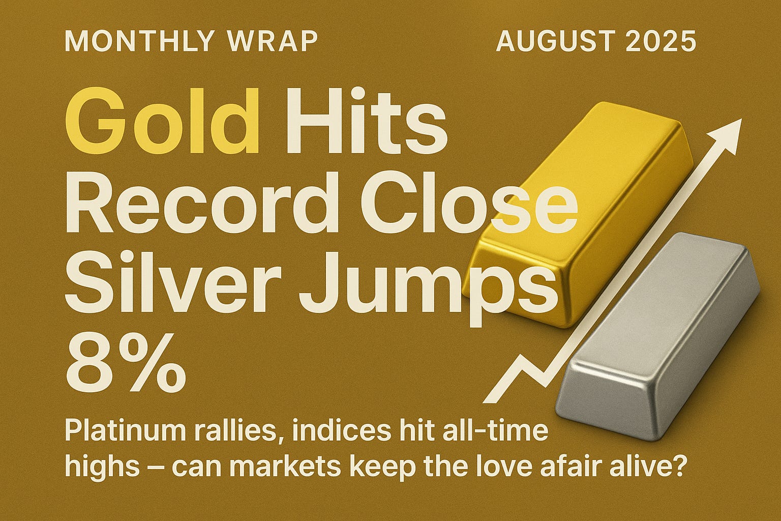 Monthly Wrap AUGUST 2025 - Gold Hits Record Close, Silver Jumps 8.17%