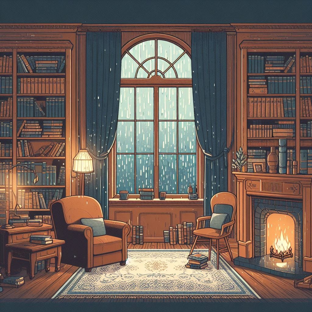 Full Day of Library Ambience with Rain & Thunderstorm Sounds episode artwork