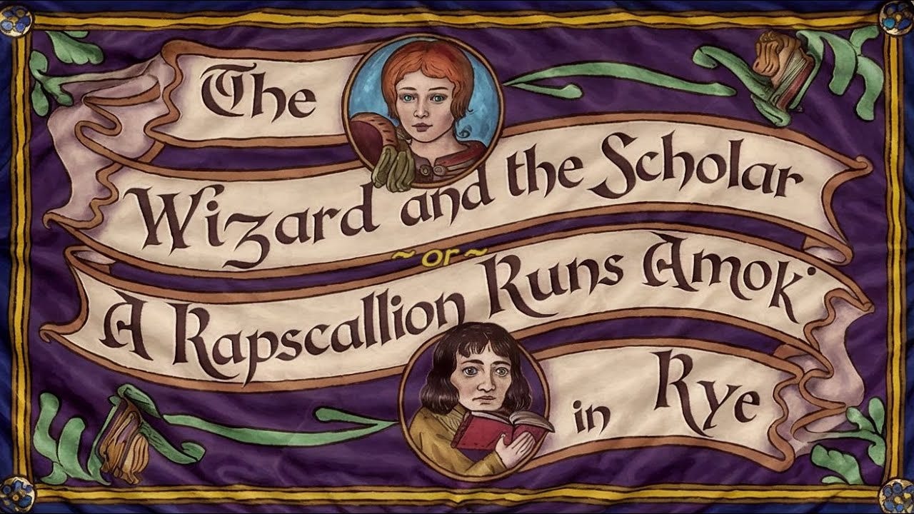 The Wizard and The Scholar (or, a Rapscallion Runs Amok in Rye) is here!