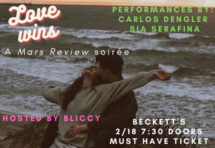 The First Mars Review Podcast Episode and a Mars Review Event this Saturday at Beckett's The First Mars Review Podcast Episode and a Mars Review Event this Saturday at Beckett's