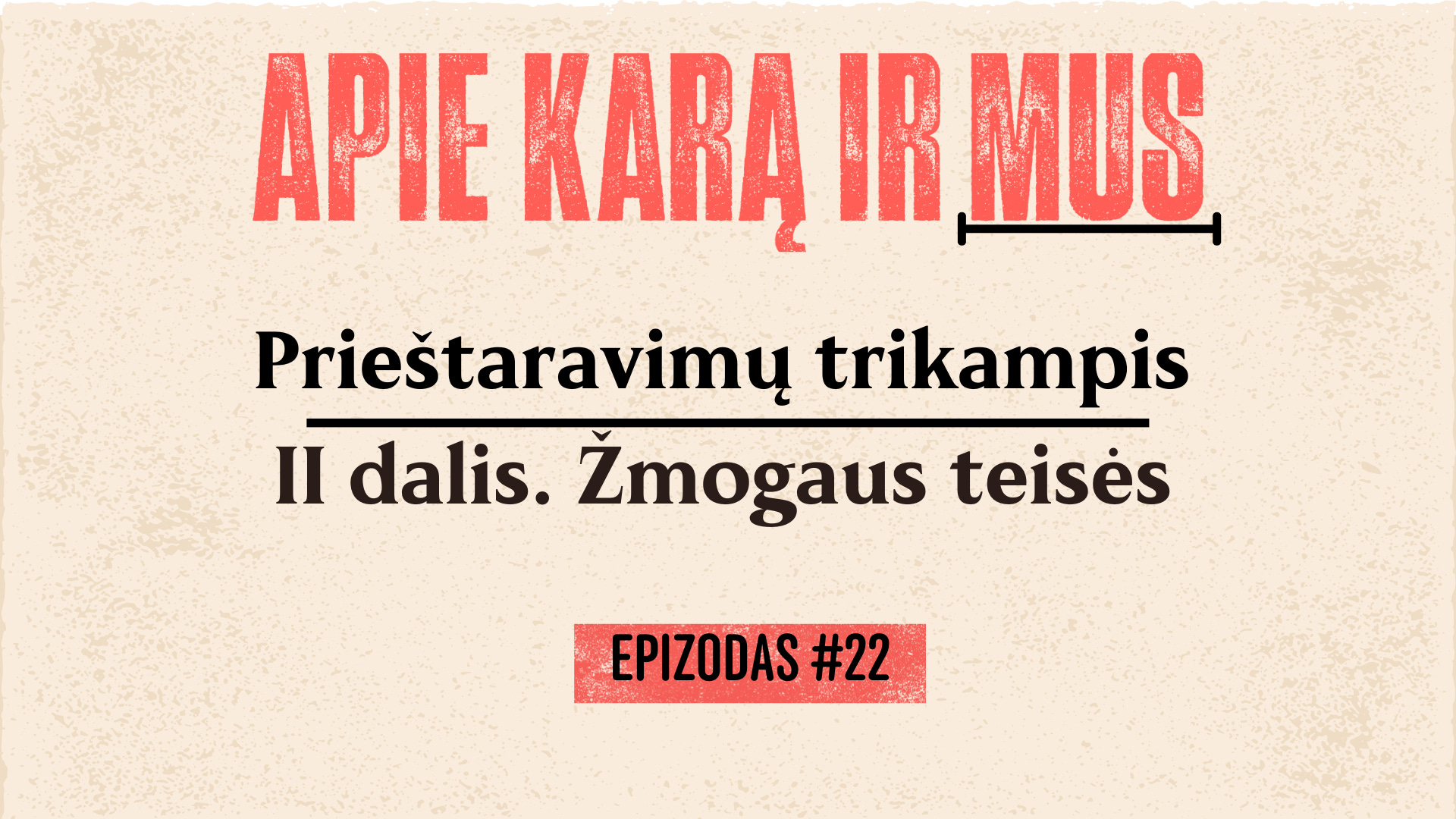 APIE KARĄ IR MUS. #22 Prieštaravimų trikampis. II dalis. ŽMOGAUS TEISĖS. episode artwork