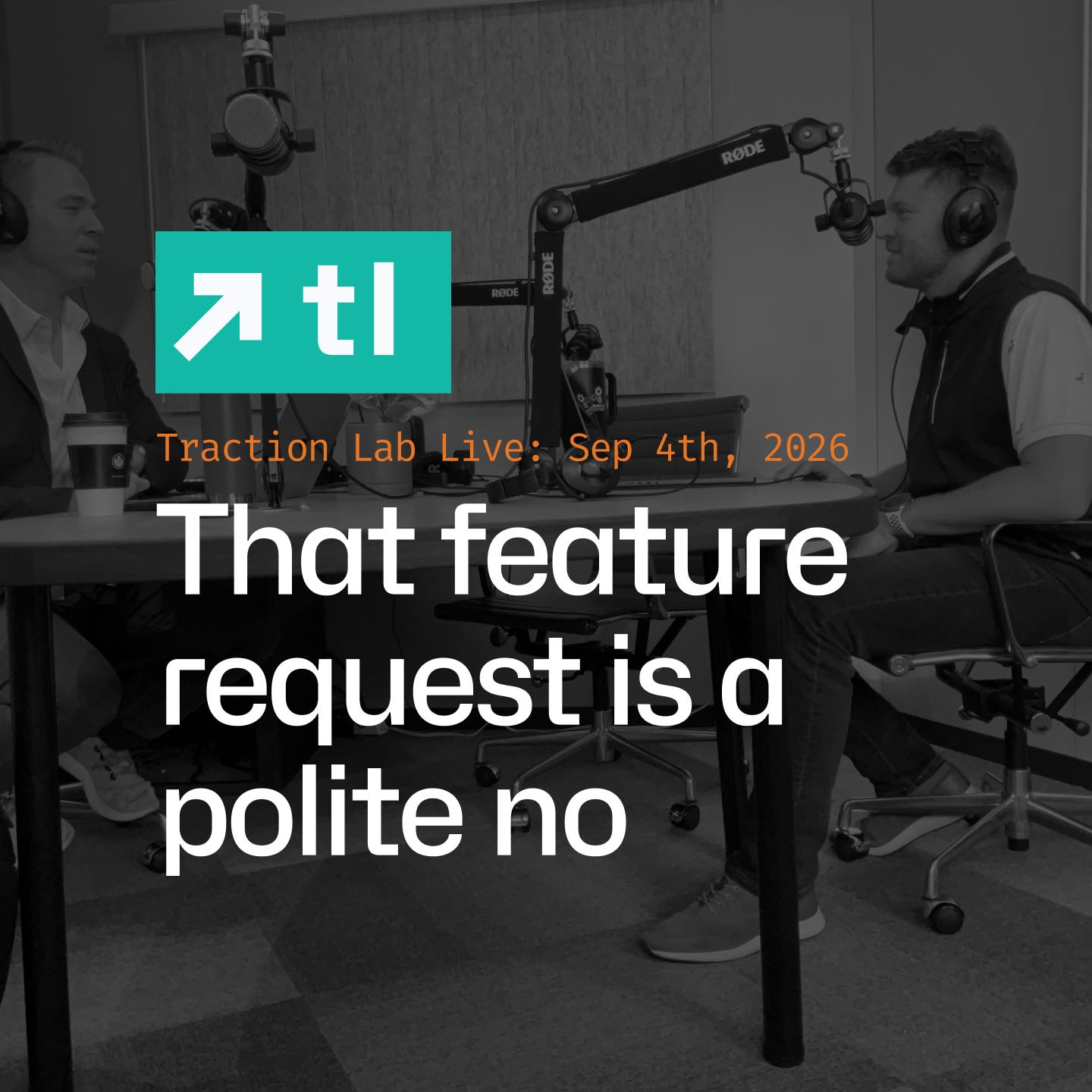 Traction Lab Live: That feature request is probably a polite no episode artwork