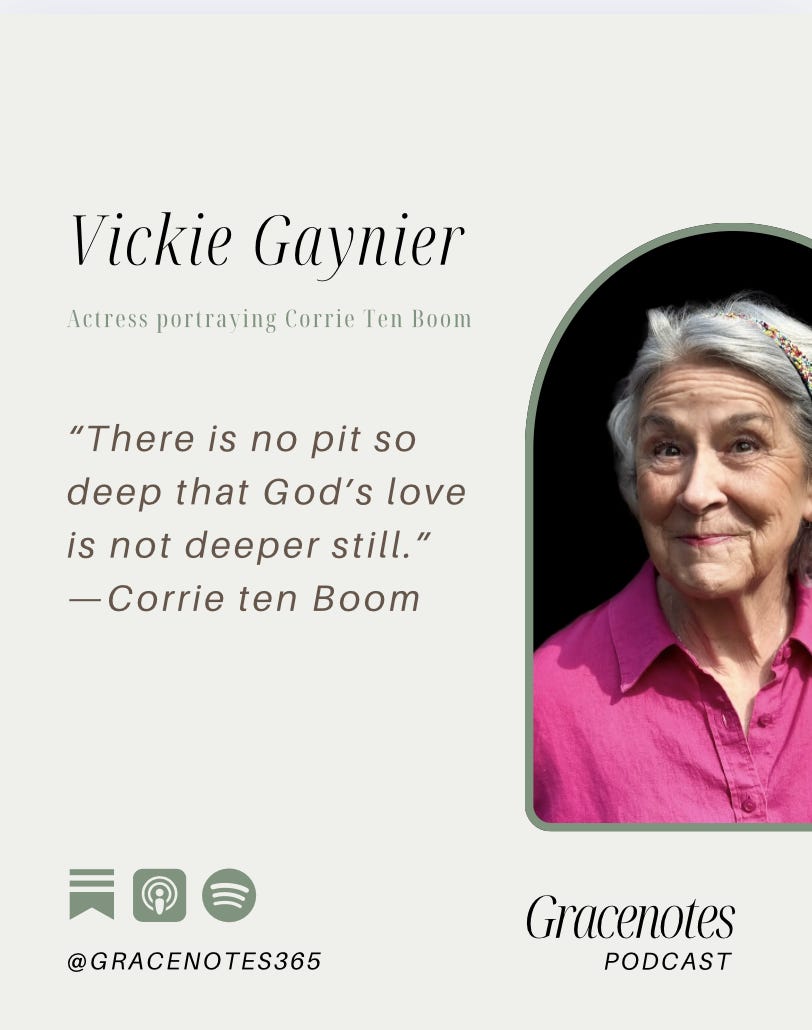 Vickie Gaynier: Portraying Corrie ten Boom episode artwork