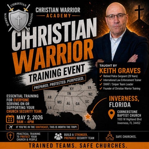 Southeast U.S.: Come to the Christian Warrior Training Academy May 2 episode artwork