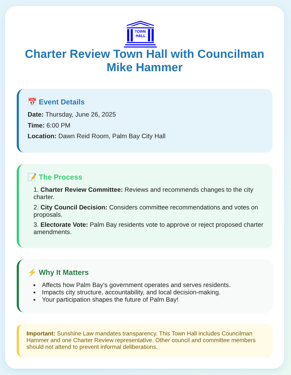 🗣️ Councilman Mike Hammer to Host Charter Review Town Hall on June 26 episode artwork