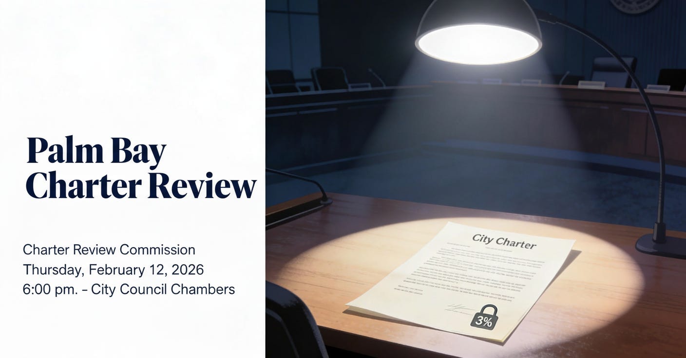 Palm Bay Charter: Competing Visions on Constitutional Language, Elections, and Tax Cap episode artwork