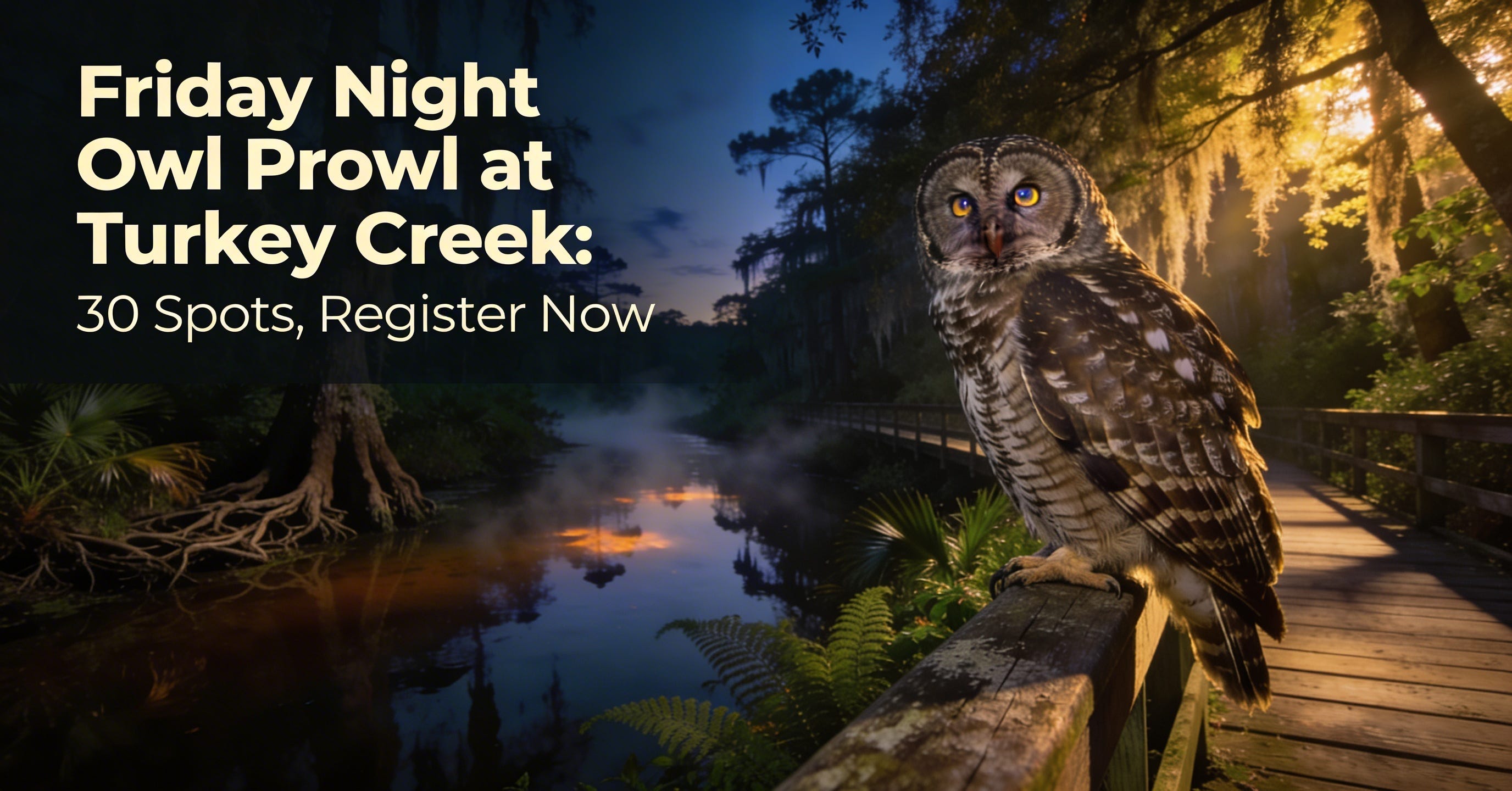 Friday Night Owl Prowl at Turkey Creek: 30 Spots, Register Now episode artwork