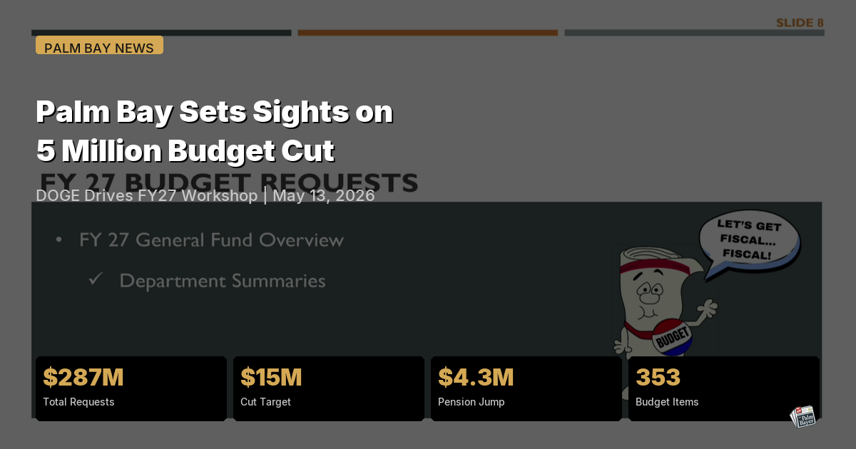 Palm Bay Sets Sights on $15 Million Budget Cut, DOGE Drives FY27 Workshop episode artwork