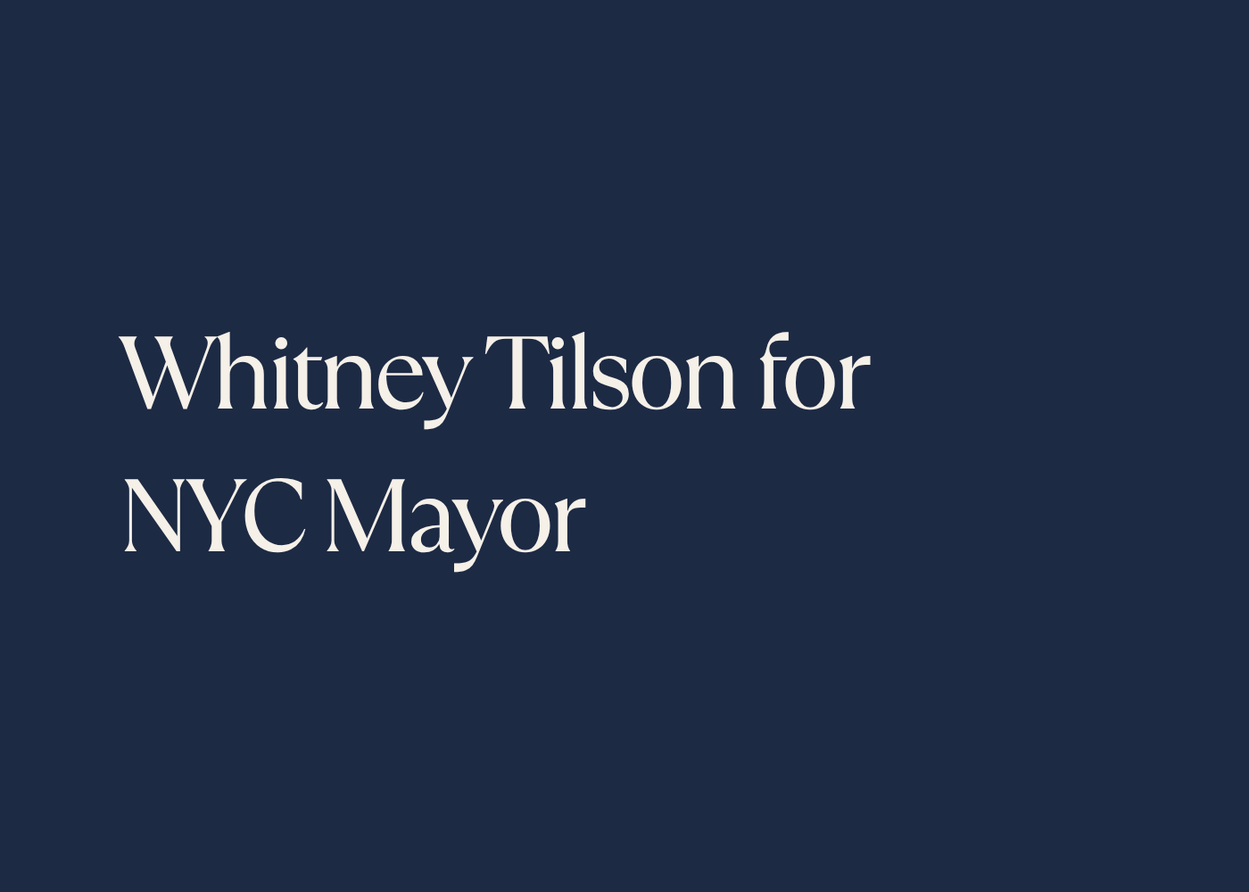 Whitney Tilson for NYC Mayor episode artwork