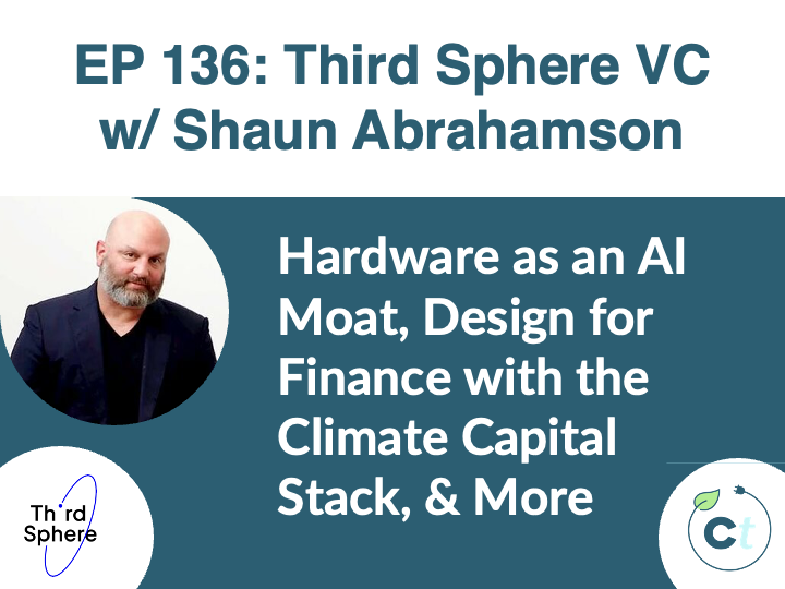 #136 Hardware as an AI Moat, Design for Finance with the Climate Capital Stack, & More w/ Shaun Abrahamson (Third Sphere VC)  episode artwork
