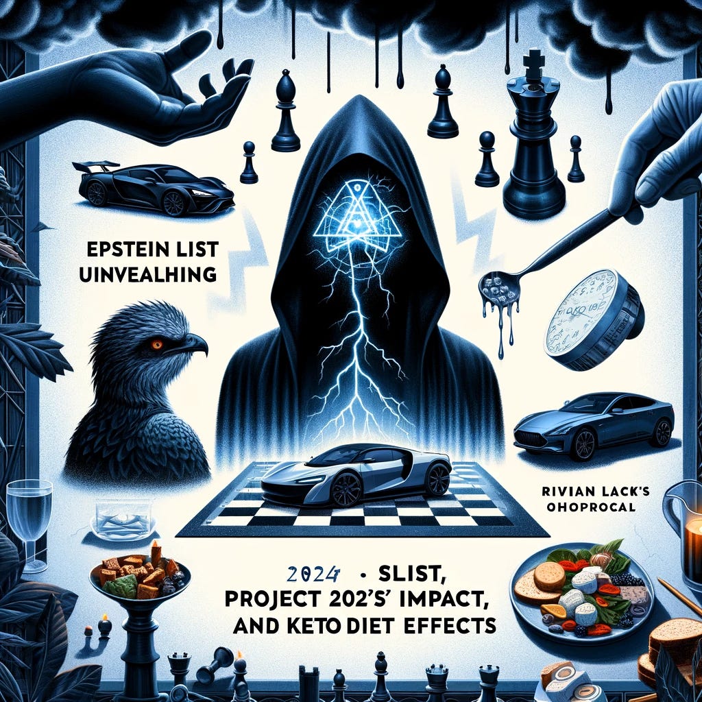 Ep. 101: 2024 Insights: Epstein List Unveiling, Project 2025's Impact, Rivian's Outlook, and Keto Diet Effects episode artwork