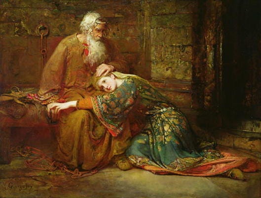 Lear and Cordelia ("Come, let's away to prison")