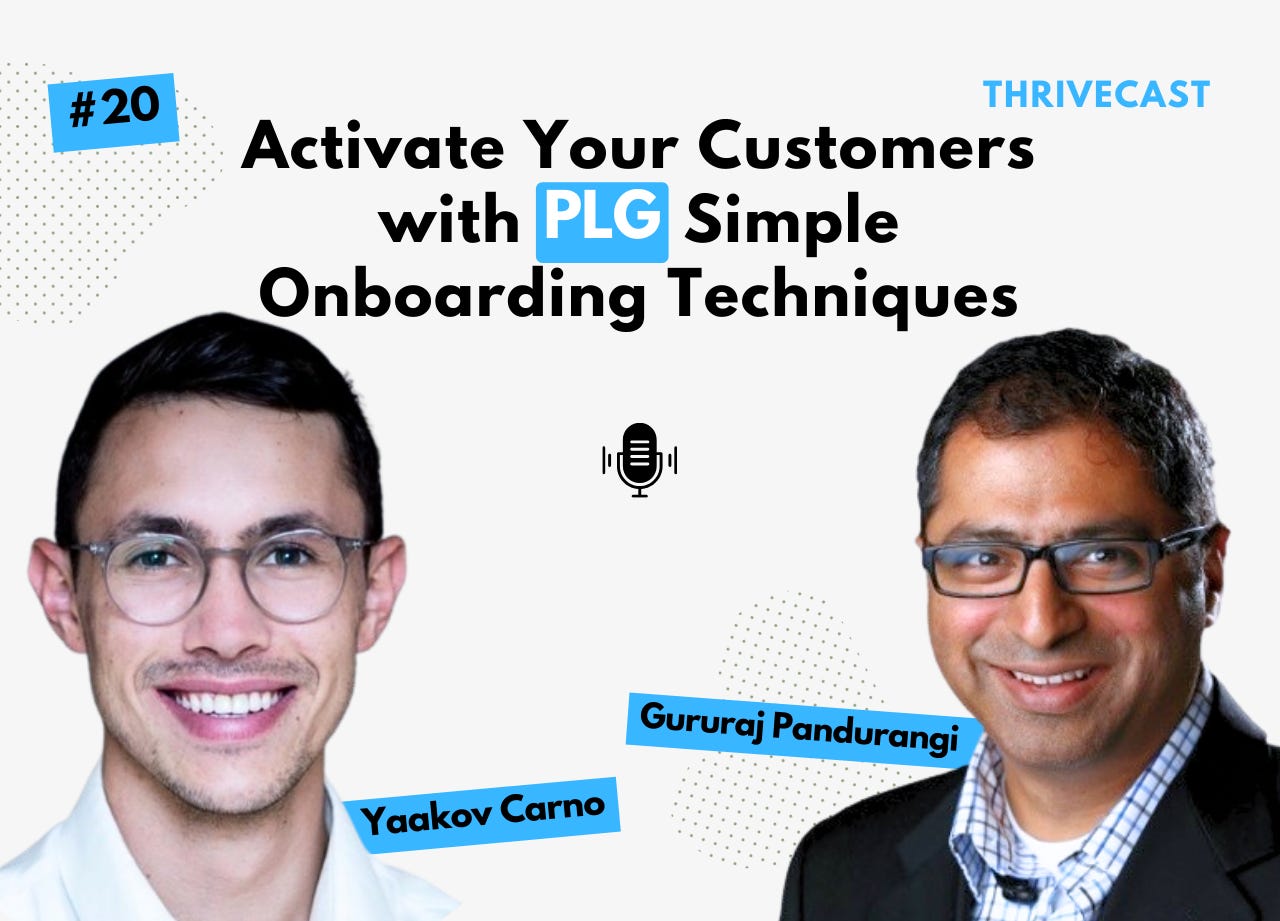 #20 — Activate Your Customers with PLG Simple Onboarding Techniques ft. Yaakov Carno