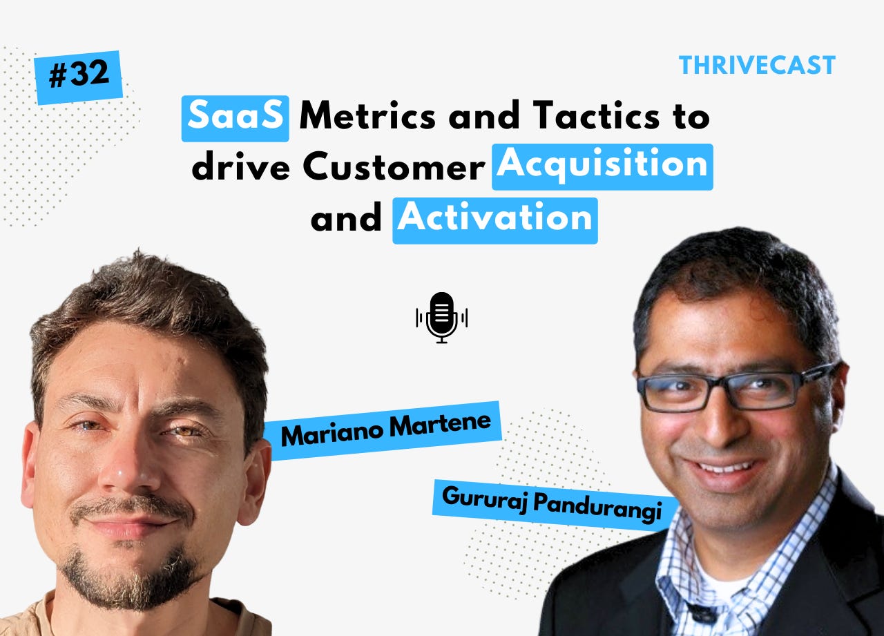 #32 — SaaS Metrics and Tactics to drive Customer Acquisition and Activation ft. Mariano Martene