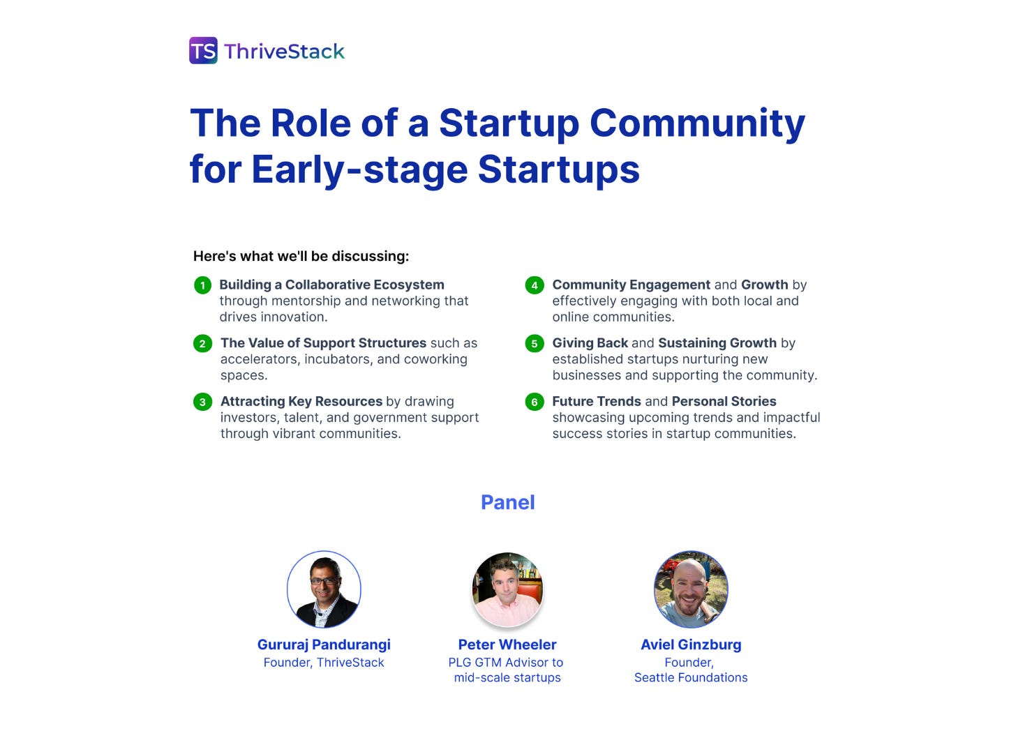 The Role of a Startup Community for Early-Stage Startups