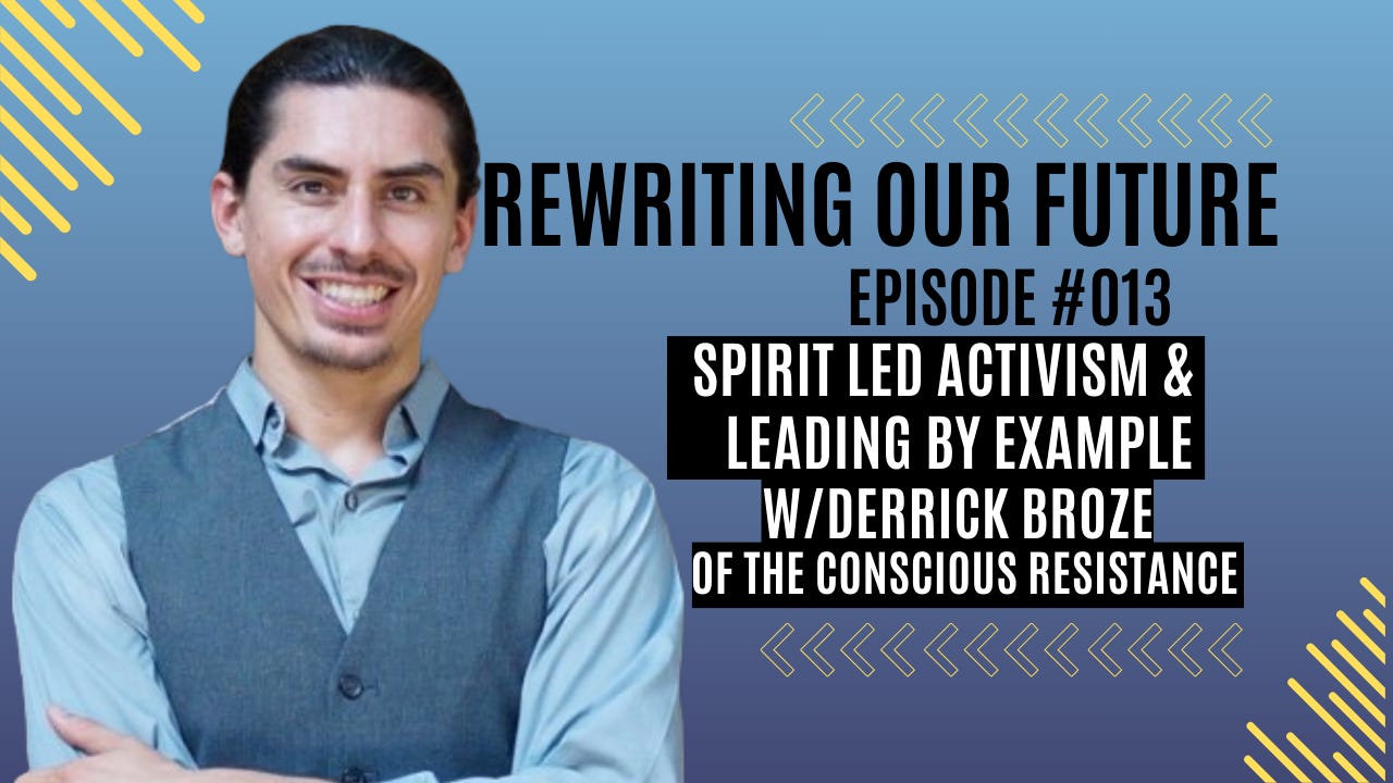 Rewriting Our Future #013 | Spirit Led Activism & Leading by Example w/Derrick Broze of The Conscious Resistance