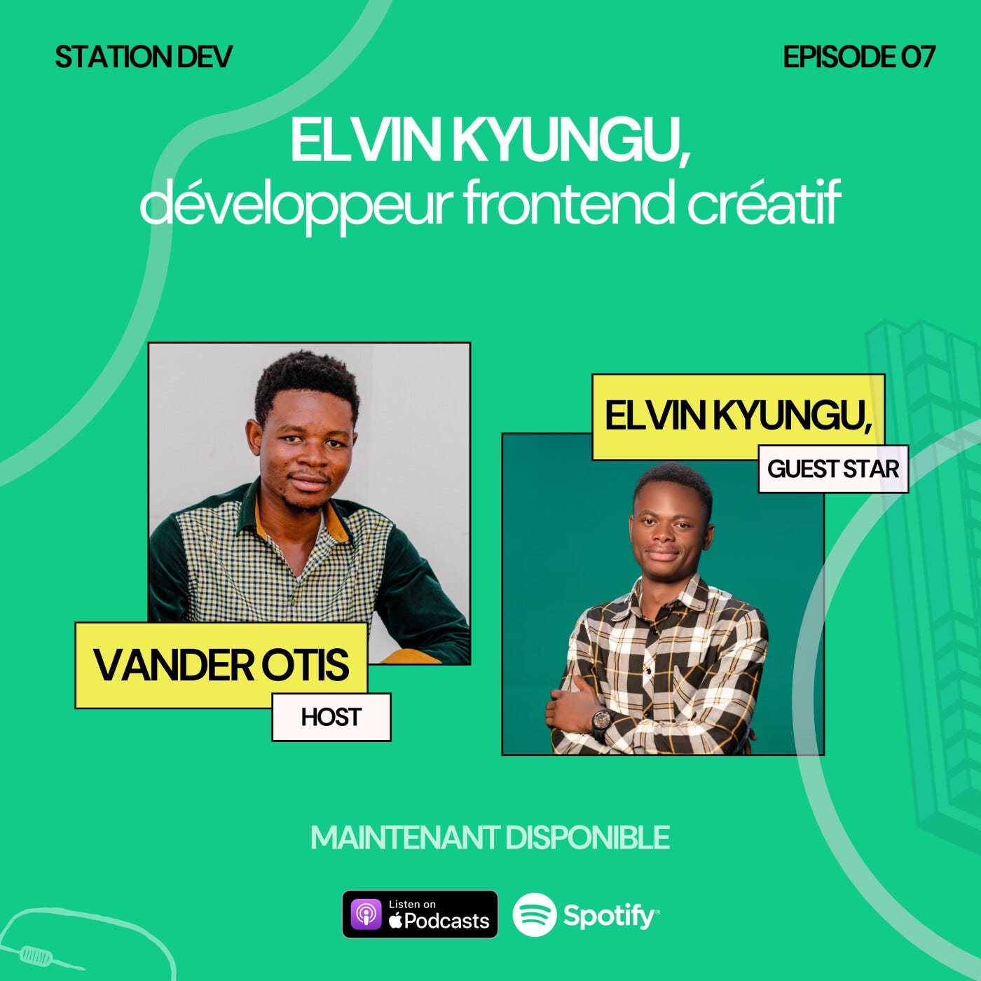 Elvin Kyungu, développeur frontend créatif et community builder episode artwork