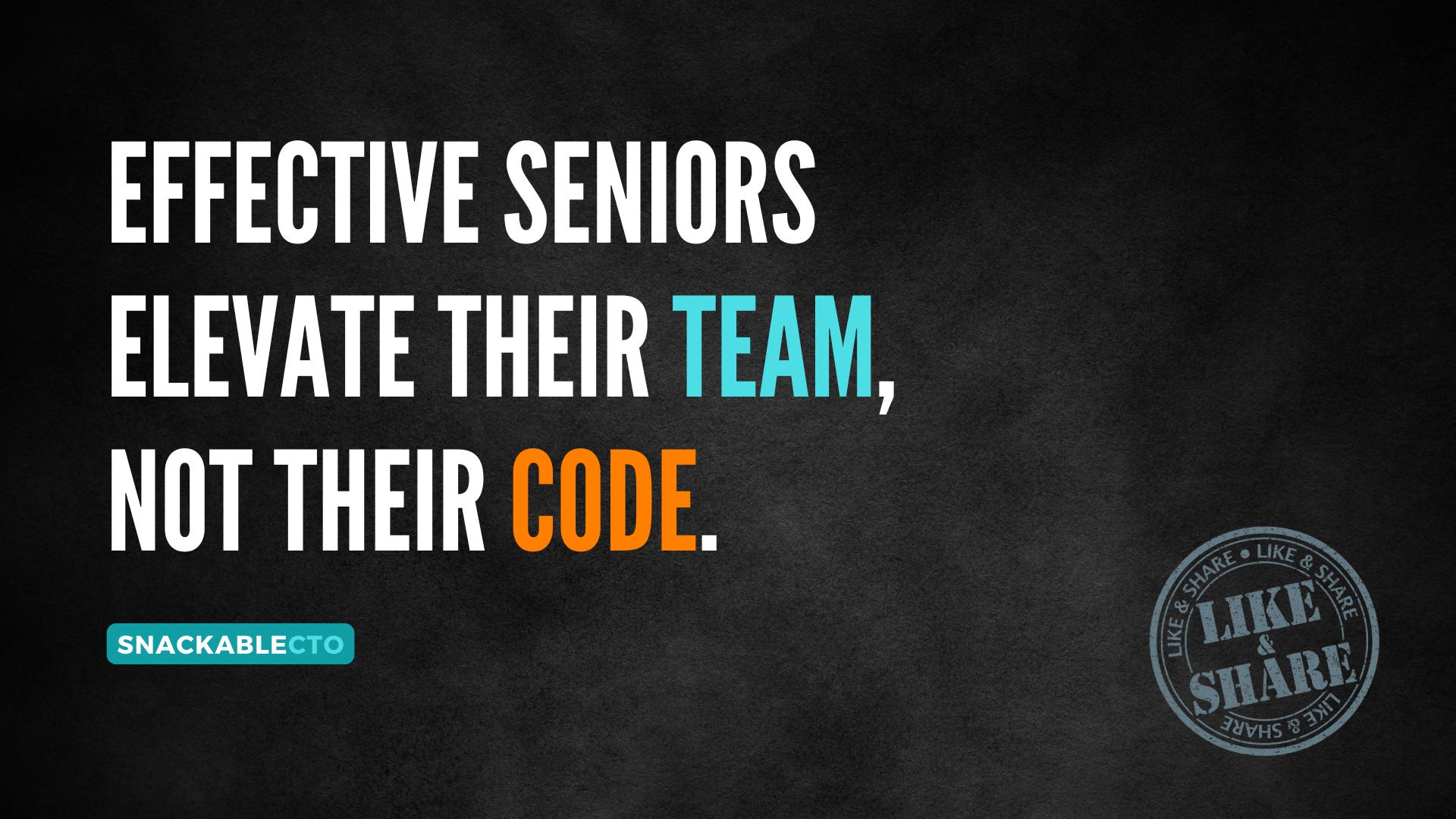 Effective seniors elevate their team, not their code.