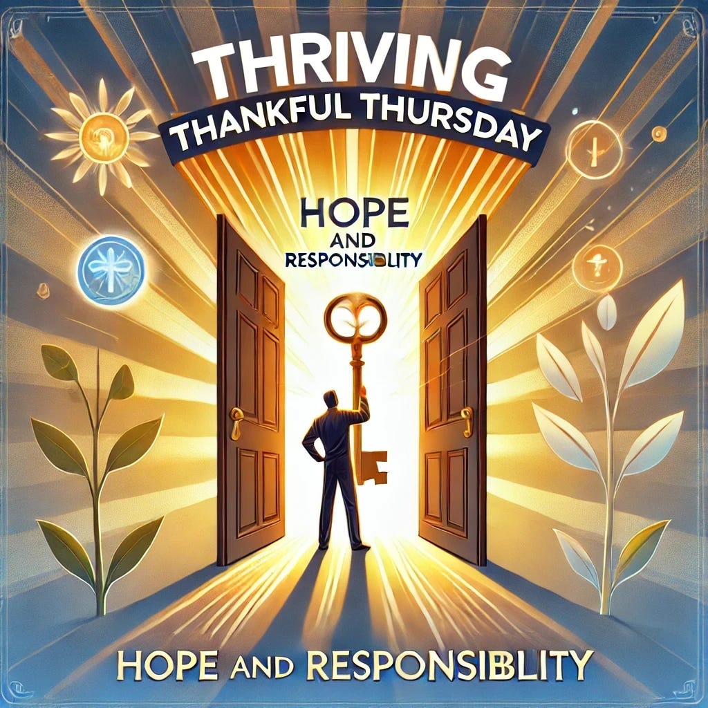 Part 2- Hope Series: Thriving Thankful Thursday: Hope, Responsibility, and Character in Action. Hope and Responsibility: The Keys to Thriving Through Challenges!! What do you do when all hope is lost? episode artwork