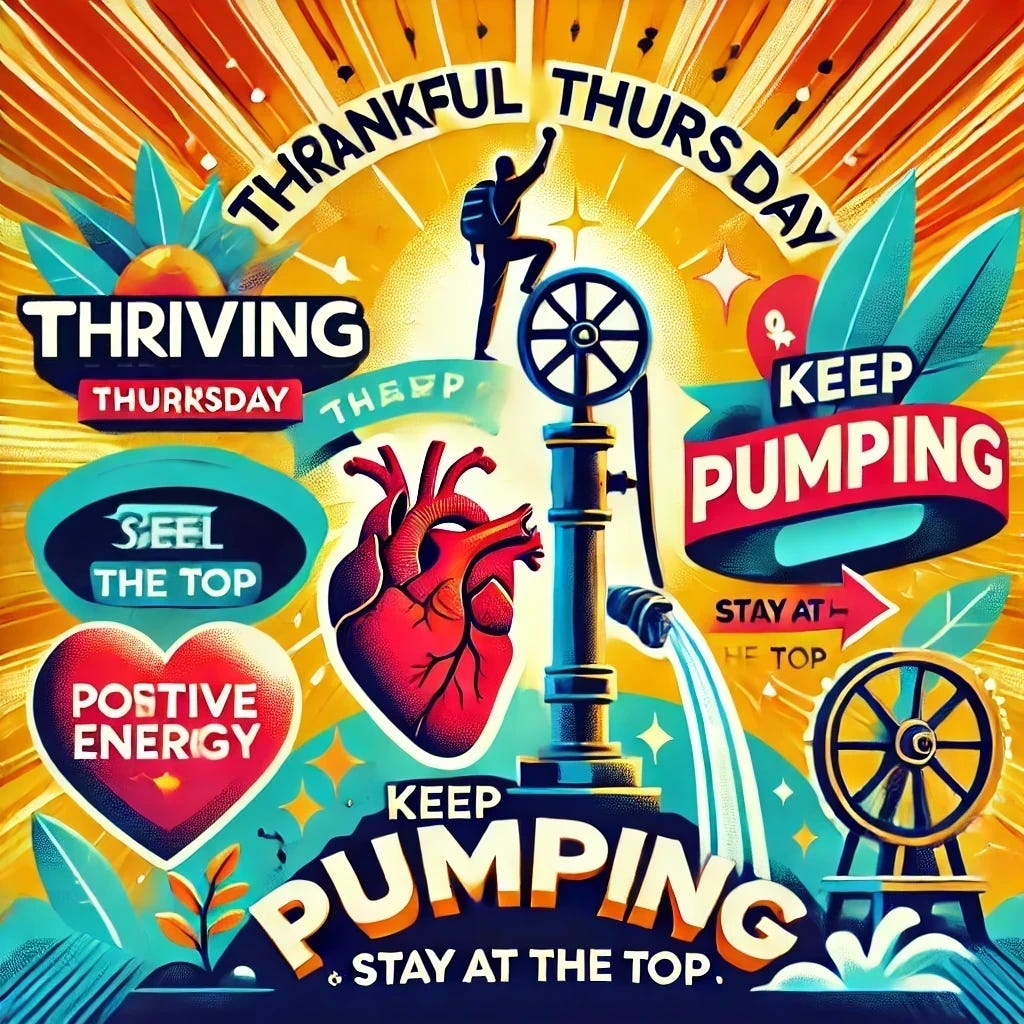 Thriving Thankful Thursday: Keep Pumping and Stay at the Top! Thrive with Persistence, Positivity, and Passion. What if thriving was all about passion, persistence, and positivity? Join us NOW!  episode artwork