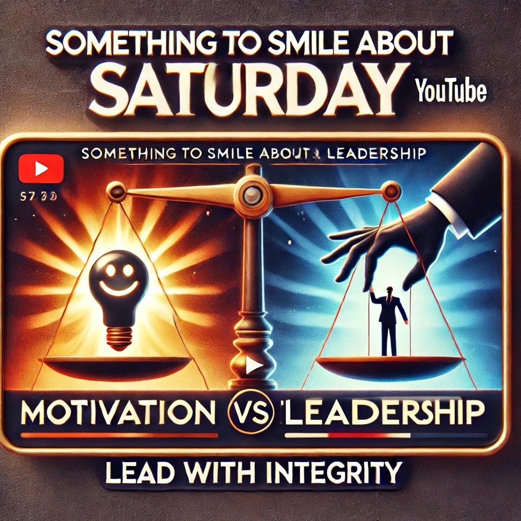 Motivation, Manipulation, and Leadership: Something to Smile About Saturday- Episode 23! Are you a motivator or a manipulator? The difference can shape your relationships, career, and legacy.  episode artwork