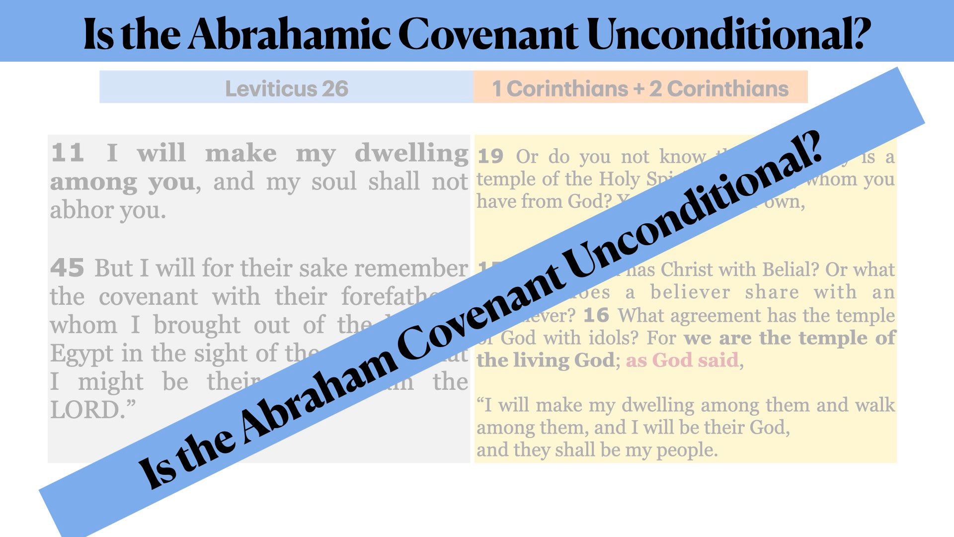 Is the Abrahamic Covenant Unconditional?