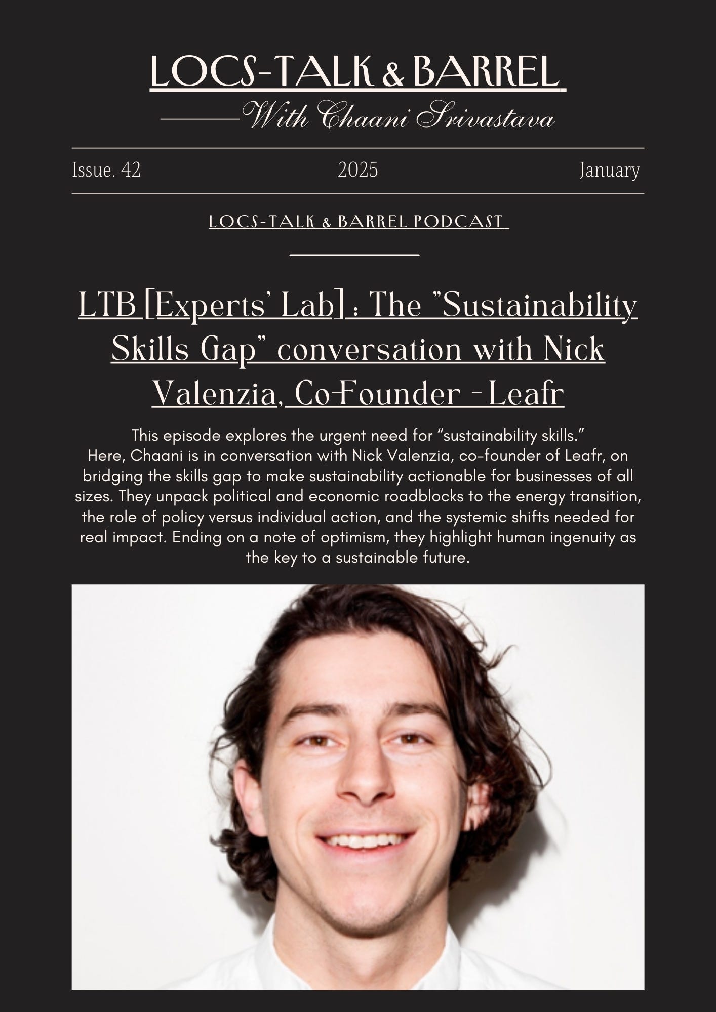 LTB [Experts' Lab]: The "Sustainability Skills Gap" conversation with Nick Valenzia, Co-Founder - Leafr episode artwork