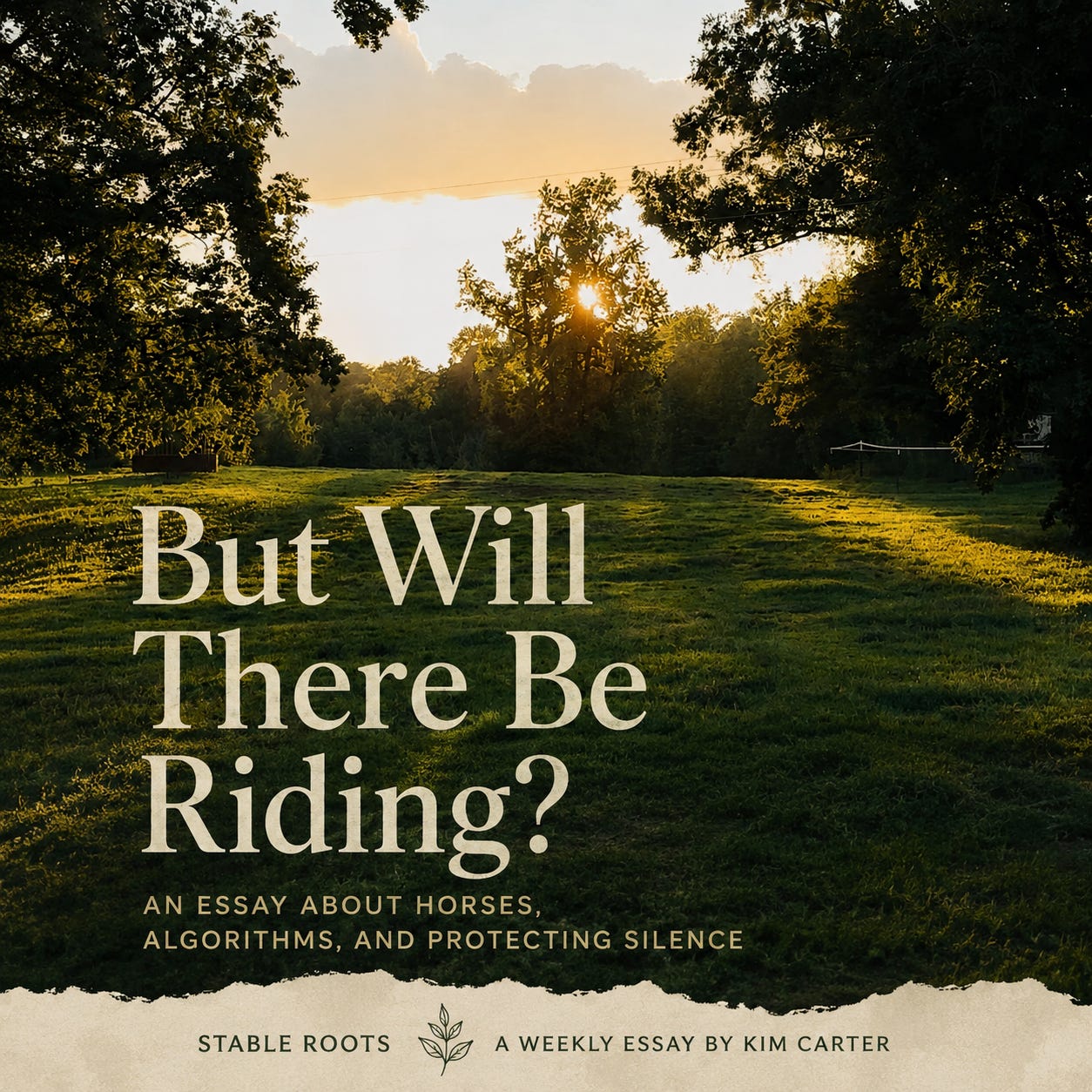 But Will There Be Riding?