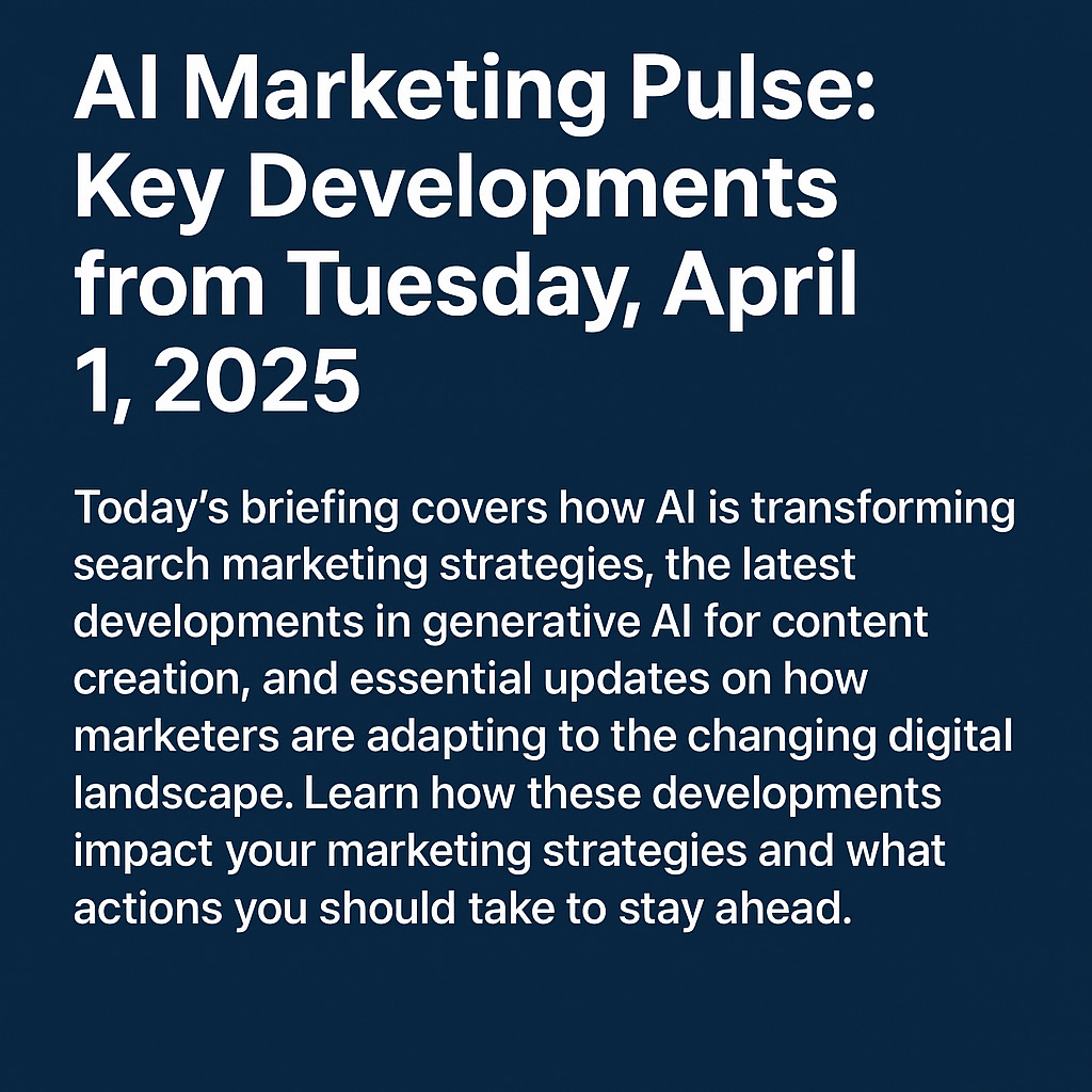 AI Marketing Pulse: Key Developments from Tuesday, April 1, 2025 episode artwork
