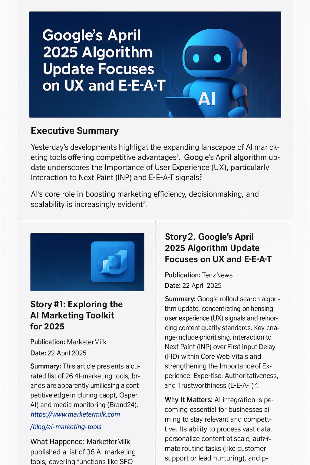 AI Marketing Pulse: Tools, Google Updates, and Efficiency Gains from Tuesday, 22 April 2025 episode artwork