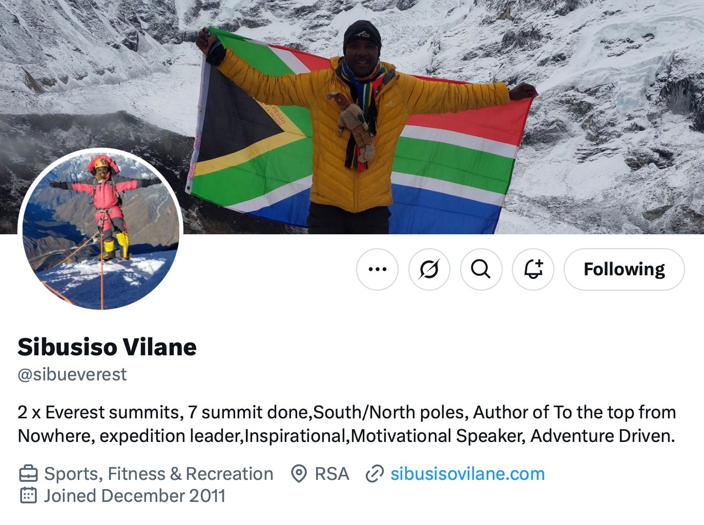 PODCAST #21 — Interview with Sibusiso Vilane, The first Black man to climb Mt. Everest episode artwork