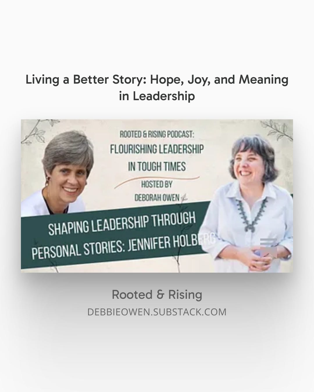 Living a Better Story: Hope, Joy, and Meaning in Leadership, with Jennifer Holberg episode artwork