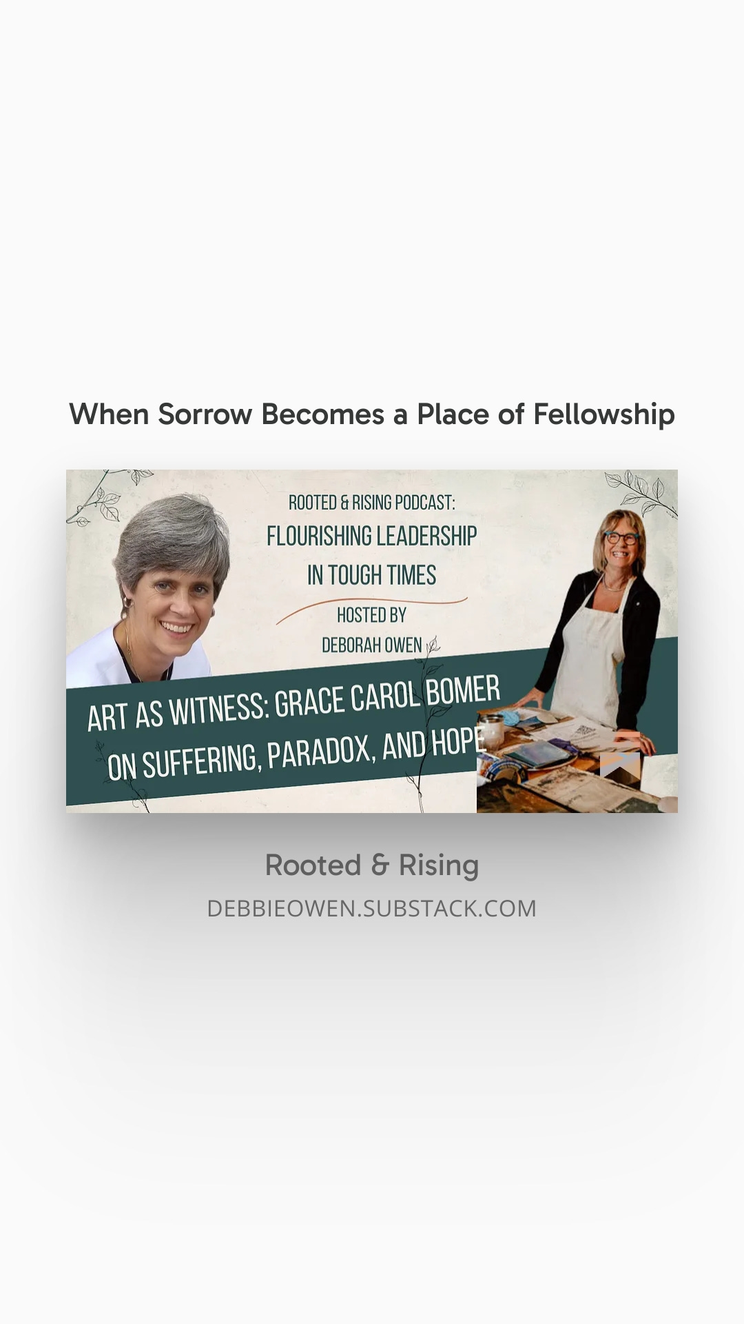 When Sorrow Becomes a Place of Fellowship, with Grace Carol Bomer episode artwork