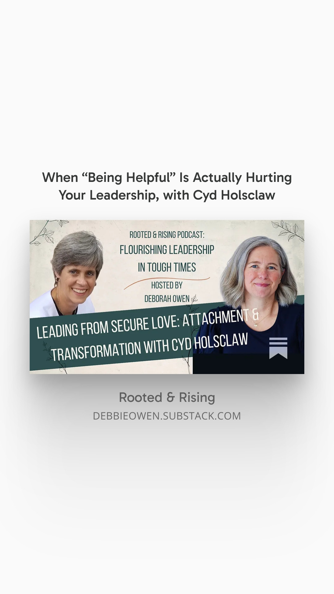 When “Being Helpful” Is Actually Hurting Your Leadership, with Cyd Holsclaw episode artwork