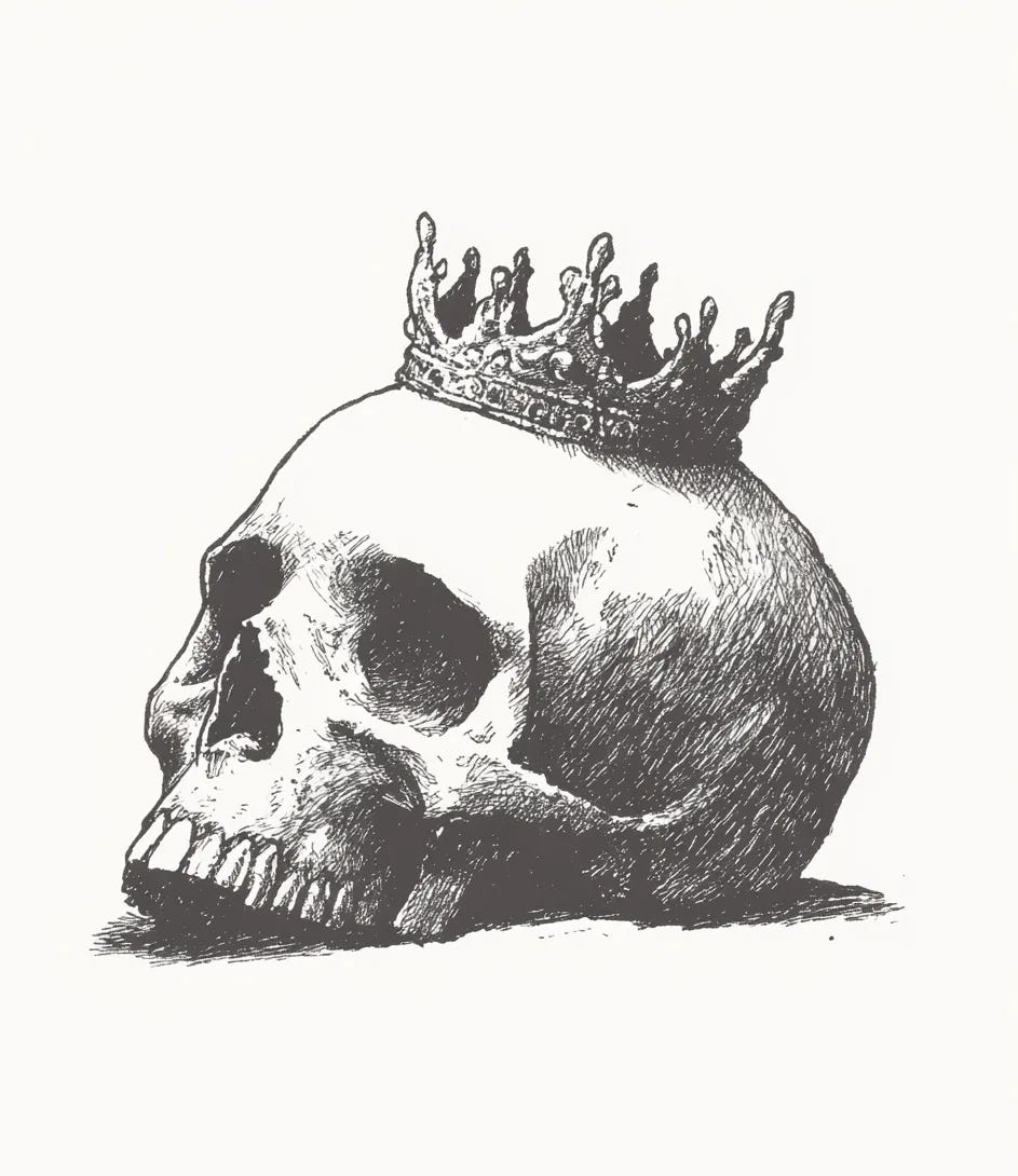 모든 왕관은 결국 해골 위에 앉는다 - All Crowns Eventually Rest on Skulls