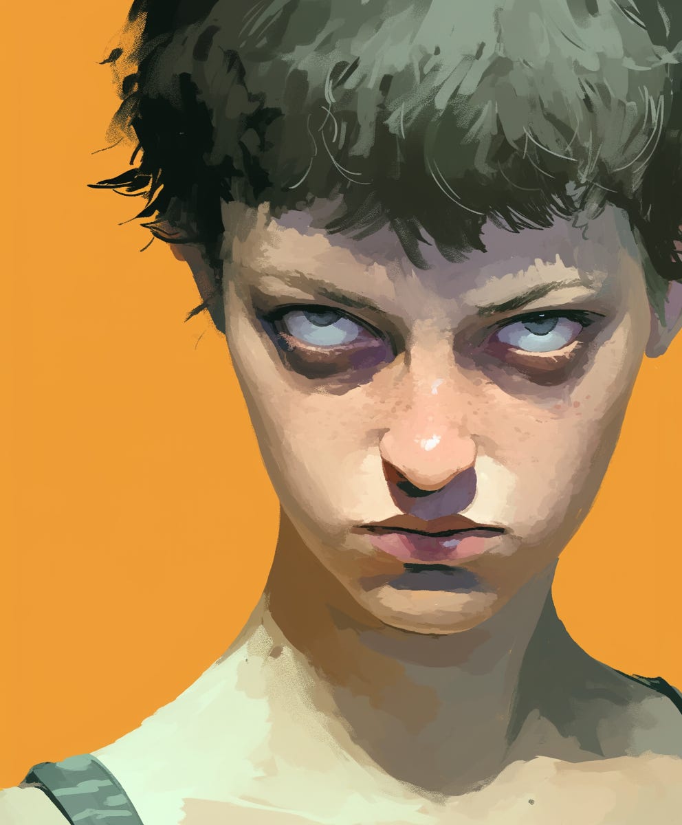 그녀는 눈도 깜박이지 않고 앉아 있었다 - She Sat Unblinking