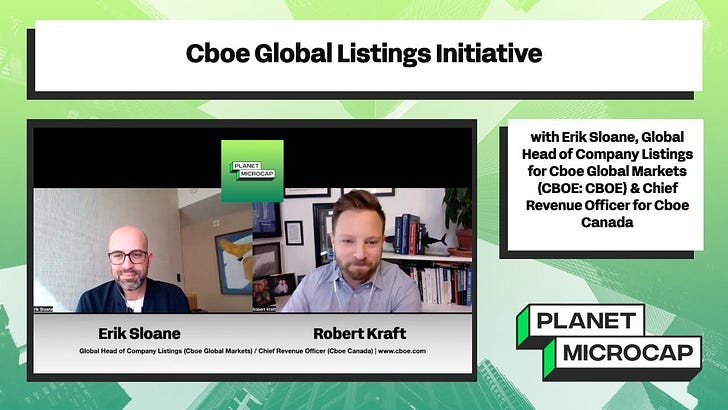 Cboe Global Listings Initiative with Erik Sloane, Global Head of Company Listings for Cboe Global Markets (CBOE: CBOE) / Chief Revenue Officer, Cboe Canada