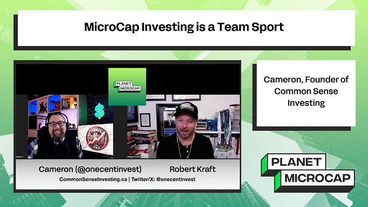 MicroCap Investing is a Team Sport with Cameron @onecentinvest, Founder of Common Sense Investing
