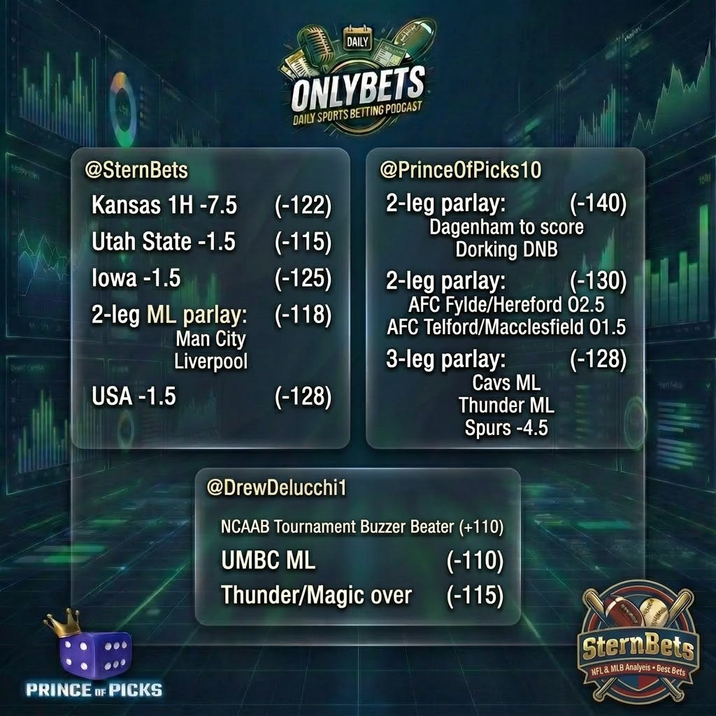 OnlyBets Best Bets & Analysis Tuesday, March 17th hosted by PrinceOfPicks, SternBets & DrewDelucchi episode artwork